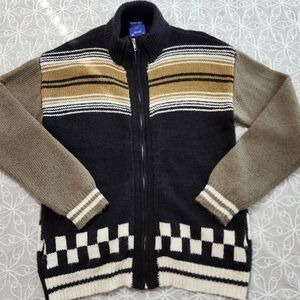 Urban Outfitters Without Walls Zip Front Aztec Knitted Cardigan Sweater Size S